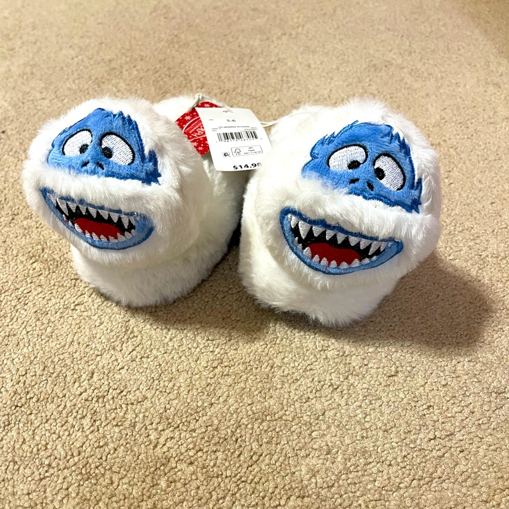 NWT Kids snowman slippers size 5-6
